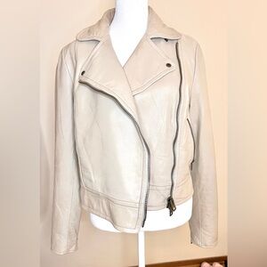Coach Light Stone Lambskin  Leather Jacket